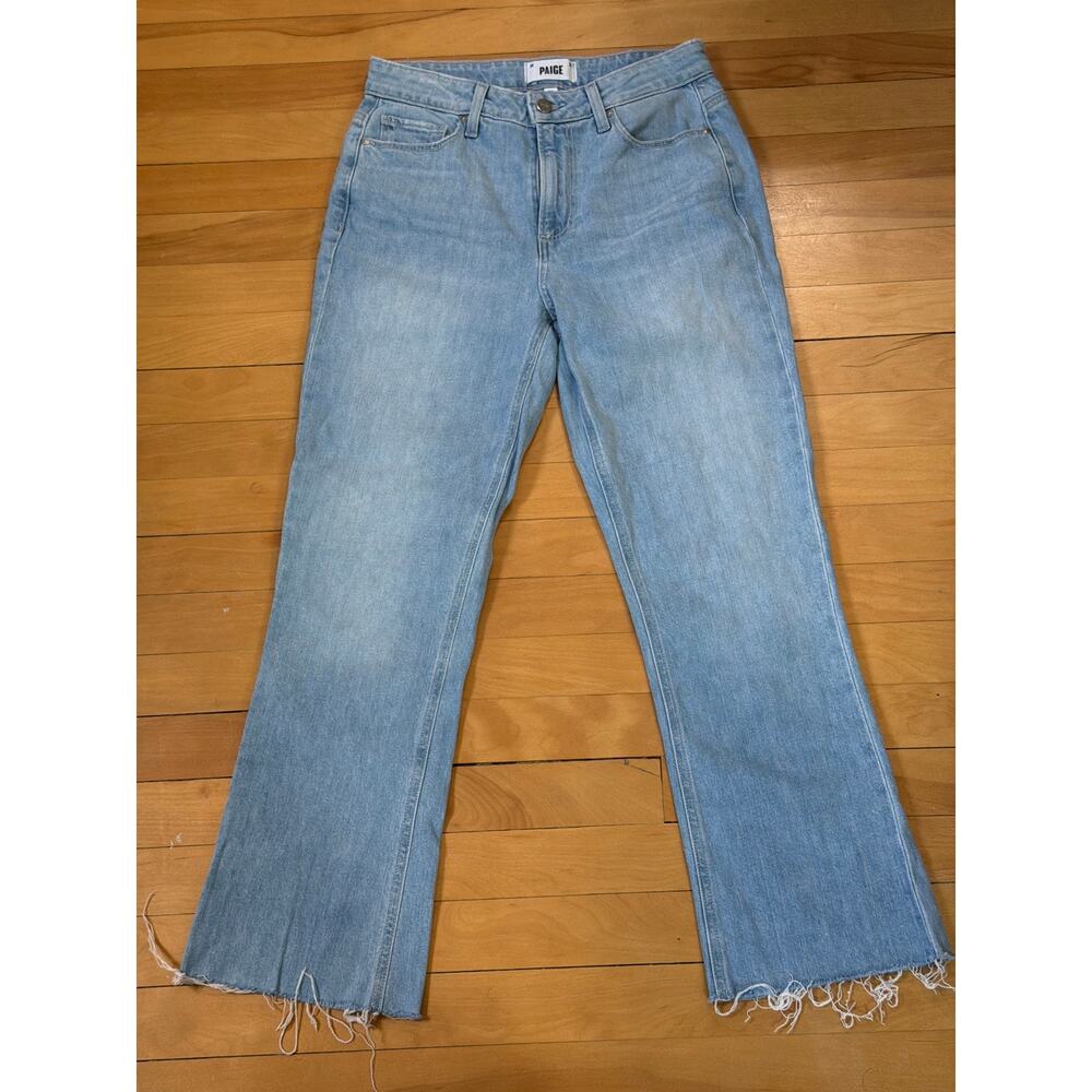 Paige Size 27 Light Wash Collette Cropped Flare Jean
